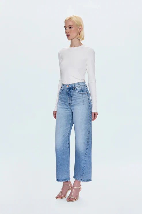 Kyra High Rise Bowed Ankle Jeans