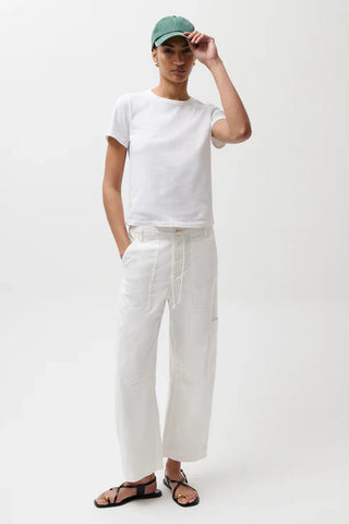 Sabrina White Curved Utility Pants - Glamourous Grace