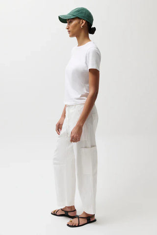 Sabrina White Curved Utility Pants - Glamourous Grace