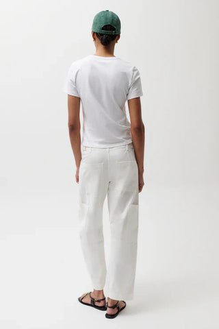 Sabrina White Curved Utility Pants - Glamourous Grace