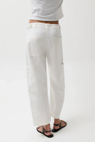Sabrina White Curved Utility Pants - Glamourous Grace