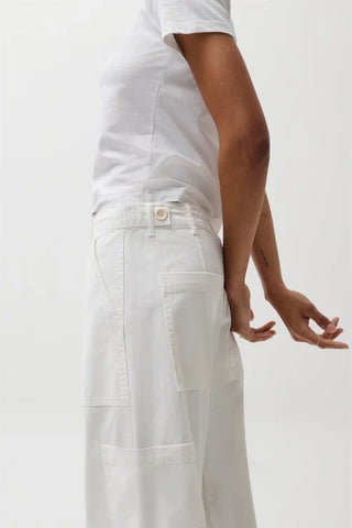 Sabrina White Curved Utility Pants - Glamourous Grace
