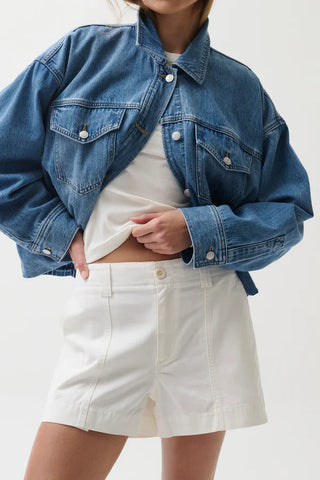 Mason White Relaxed Utility Shorts