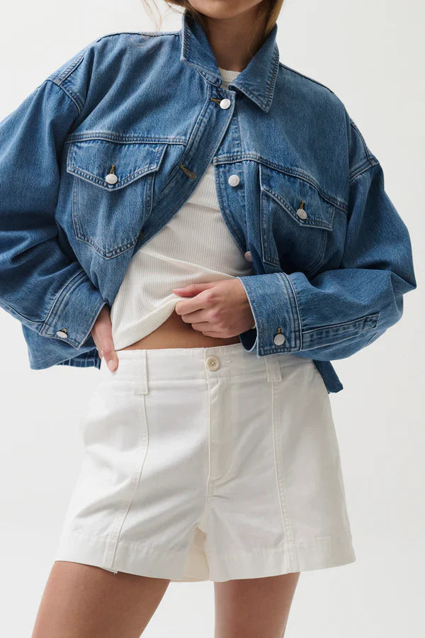 Mason White Relaxed Utility Shorts