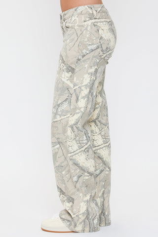 Women's Britney Printed Low Rise Wide Leg Jeans