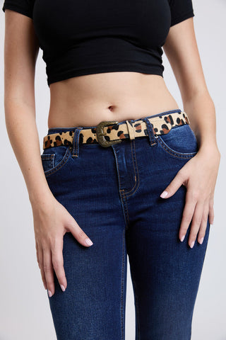 Women's Mid Rise Belted Bootcut Jeans