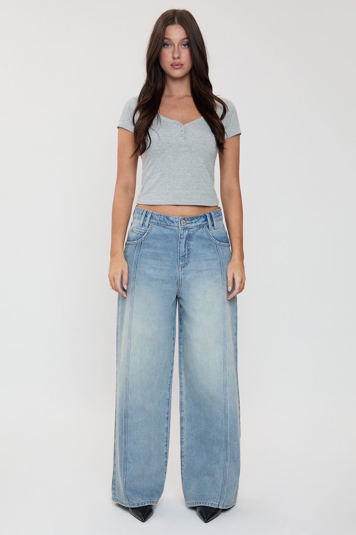 Women's Relaxed Extra Baggy Wide Leg Jeans - Glamourous Grace