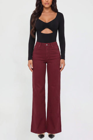Women's Hyperstretch Wide Leg Pants, Dark Wine