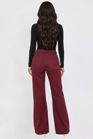Women's Hyperstretch Wide Leg Pants, Dark Wine