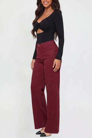 Women's Hyperstretch Wide Leg Pants, Dark Wine