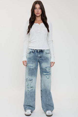 Women's Low Rise Wide Leg Rigid Jeans