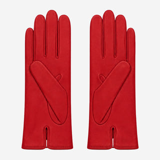 P2666 (red) - Women’s unlined Italian lambskin leather dress gloves - Glamourous Grace