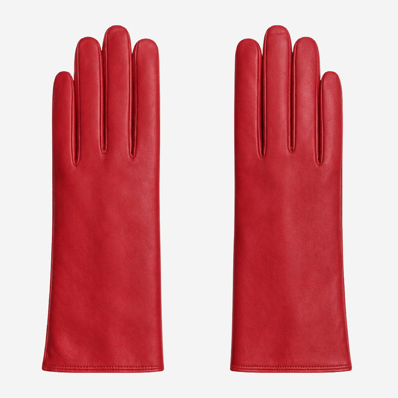 P2666 (red) - Women’s unlined Italian lambskin leather dress gloves - Glamourous Grace