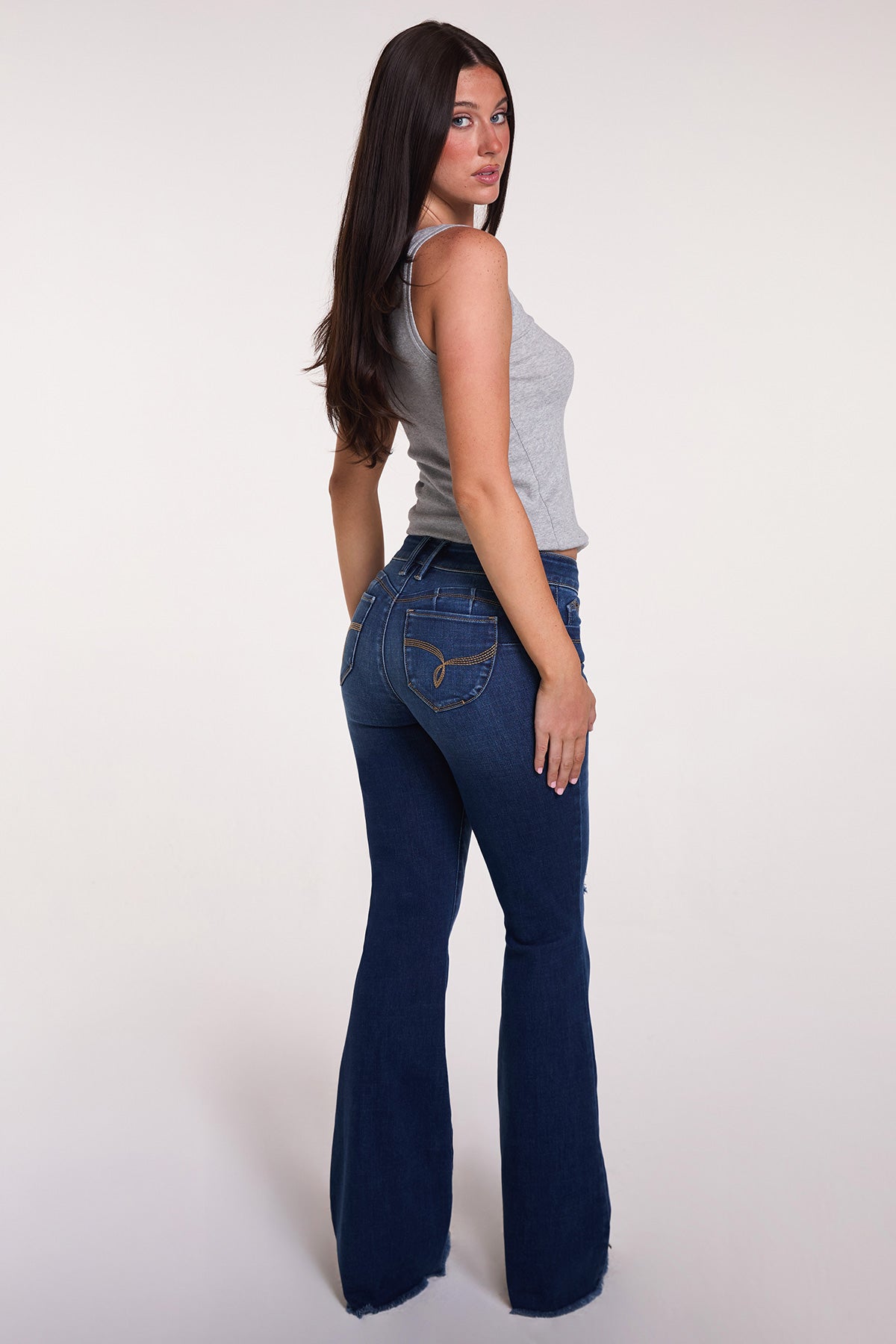 Women's Luxe High Rise WannaBettaButt Flare Jeans - Glamourous Grace
