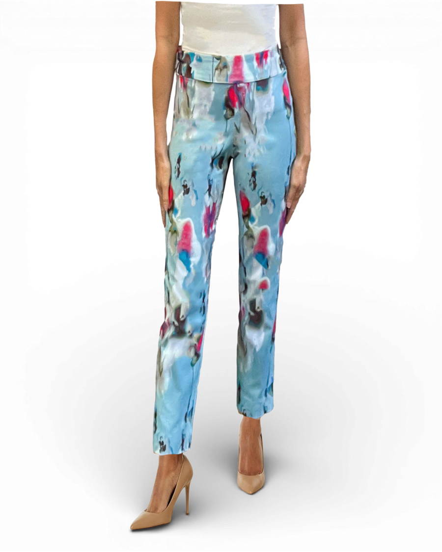 Krazy Larry P507 Pull on Pant - Grey Watercolor - Glamourous Grace