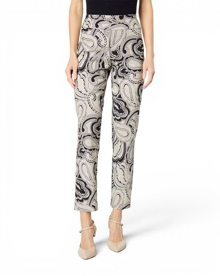 Krazy Larry P507 Ankle Pull on Pant - Ivory Paisley - Glamourous Grace