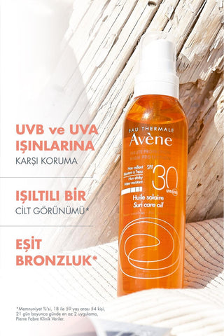 Avene SPF 30+ Sunscreen Oil Spray - Water-Resistant, Non-Greasy Sun Protection for Sensitive Skin - Glamourous Grace