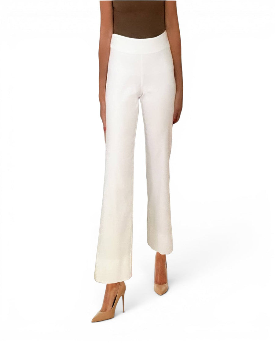 Krazy Larry P600 Pull on Wide Ankle Pant - White - Glamourous Grace