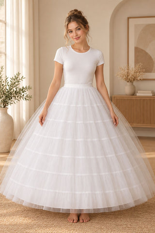 Juliet P60A 6-Hoop Quinceañera Petticoat | Full Volume Crinoline - Glamourous Grace