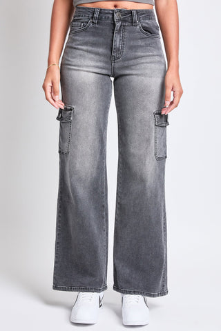 Women's High Rise Wide Leg Skater Cargo Jeans