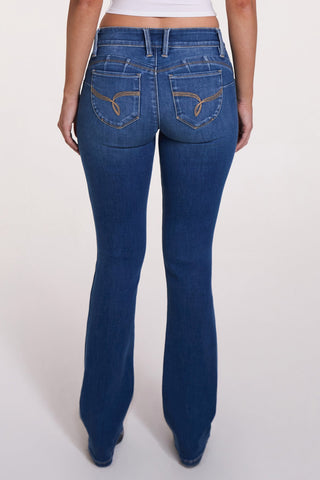 Women's Luxe Mid Rise WannaBettaButt Bootcut Jeans