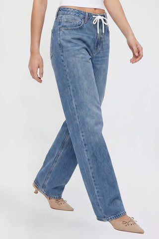 Women's Luxe Britney 90'S fit Tie Front Jeans