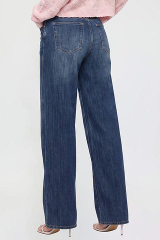Women's Wide Leg Jeans with Seam Detail
