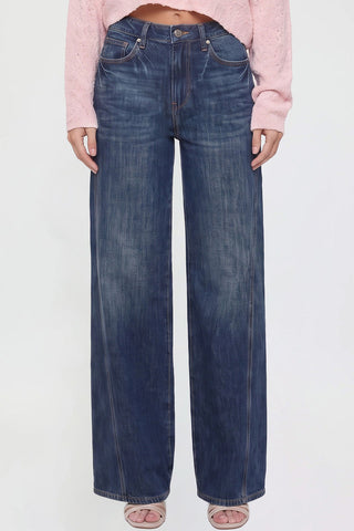Women's Wide Leg Jeans with Seam Detail