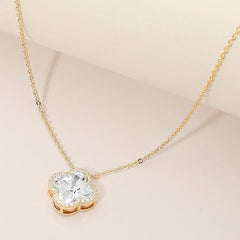 CZ Quatrefoil Pendant Necklace