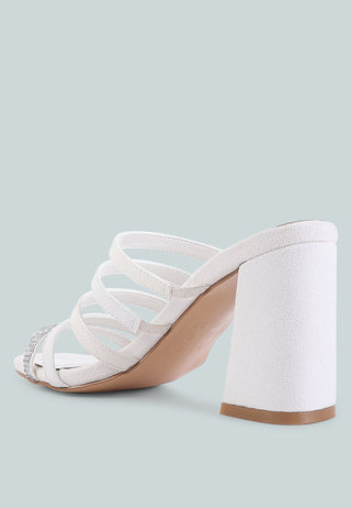 Peaches Strapped Rhinestone Embellished Sandals - Glamourous Grace