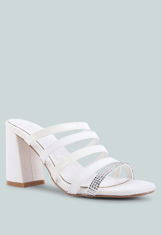 Peaches Strapped Rhinestone Embellished Sandals - Glamourous Grace