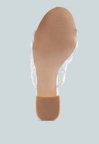 Peaches Strapped Rhinestone Embellished Sandals - Glamourous Grace