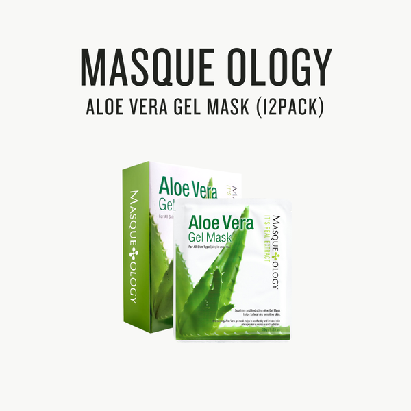 [ Masque Ology ] Aloe Vera Gel Mask(12 pack) | Hydrating & Soothing Sheet Mask - Glamourous Grace