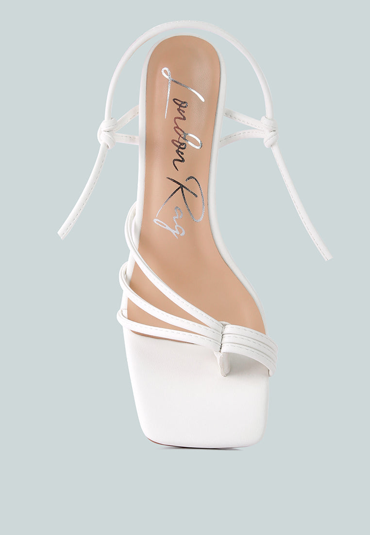 Piri Toe Ring Tie Up Block Sandals - Glamourous Grace