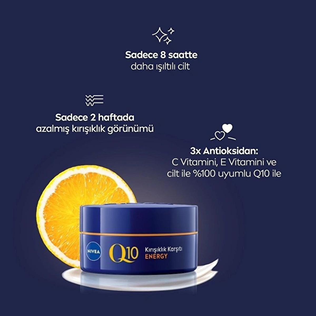 Nivea Q10 Energy Anti-Wrinkle Night Cream: Reduce Fine Lines & Revitalize Tired Skin with Vitamin C, 1.69 fl oz - Glamourous Grace