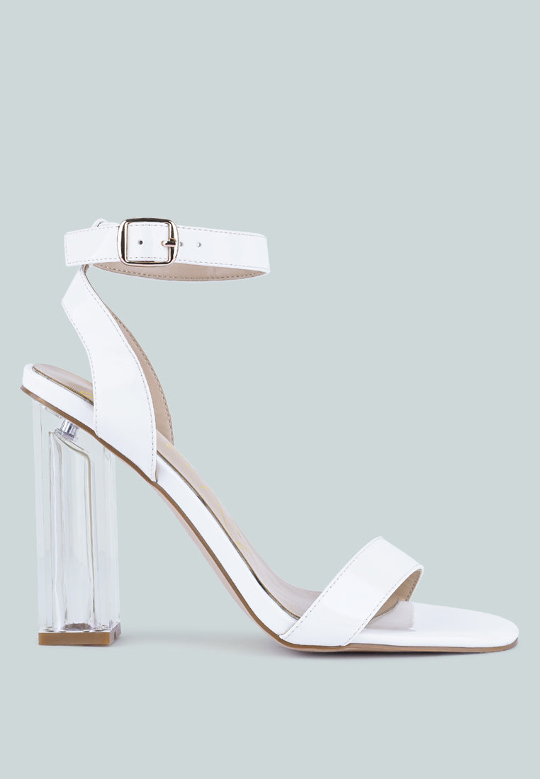 Poloma Clear Block Heel Party Sandals - Glamourous Grace