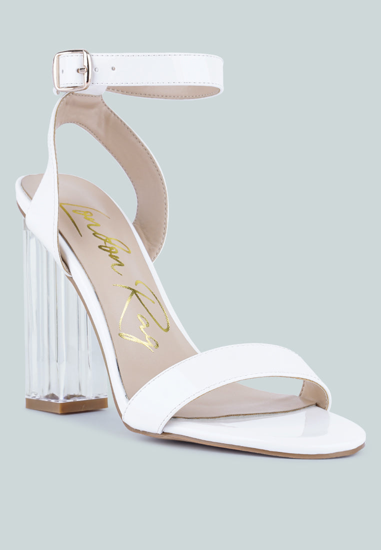 Poloma Clear Block Heel Party Sandals - Glamourous Grace