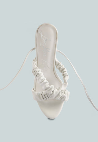 Pop Era Ruched Straps Tie Up Sandals - Glamourous Grace