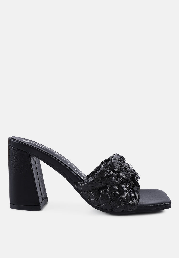 Pout Pro Braided Raffia Block Sandals - Glamourous Grace