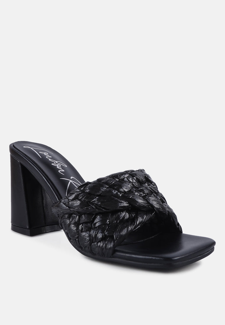 Pout Pro Braided Raffia Block Sandals - Glamourous Grace