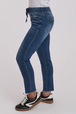 Women's Petite High Rise Denim Ankle Jogger