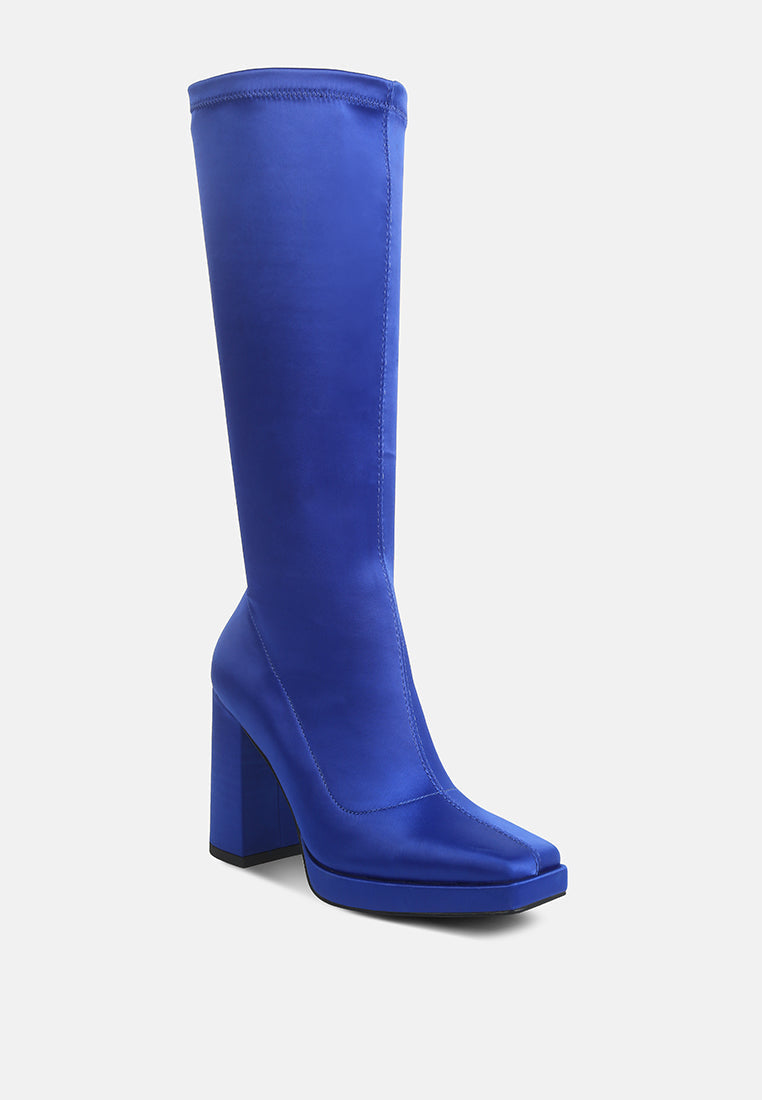Presto Stretchable Satin Long Boot - Glamourous Grace