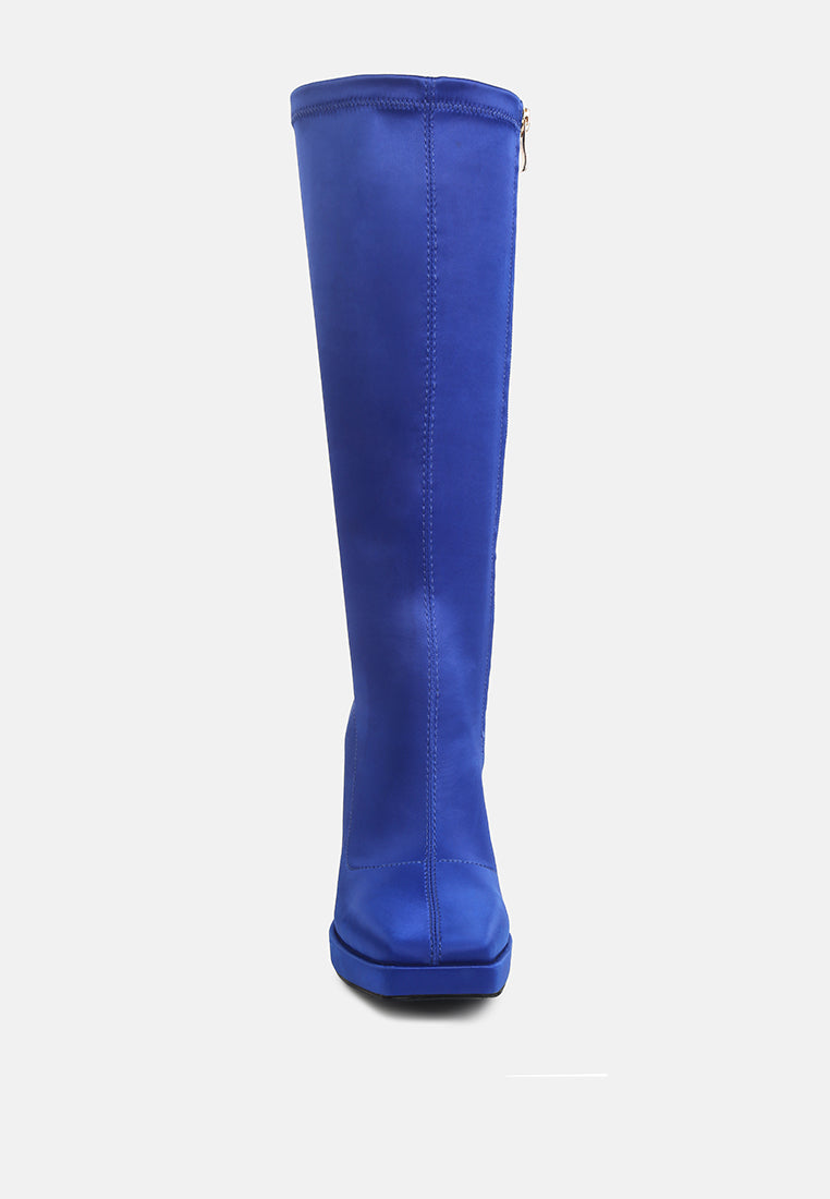 Presto Stretchable Satin Long Boot - Glamourous Grace