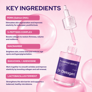 Plumping Serum - Peptides PDRN Niacinamide Bakuchiol - Glamourous Grace