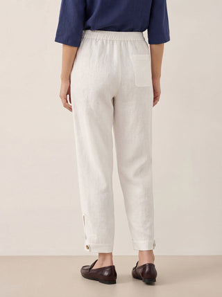 100% Linen Straight-Leg Pants with Elastic Waist PATRICE - Glamourous Grace