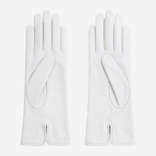 PZ01G (white) – Unlined Italian lambskin embroidered dress gloves - Glamourous Grace