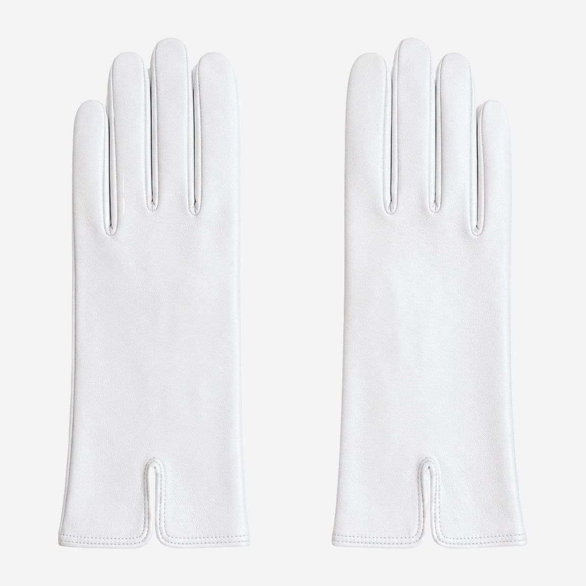 PZ01P (white) - Unlined embroidered Italian lambskin leather gloves - Glamourous Grace