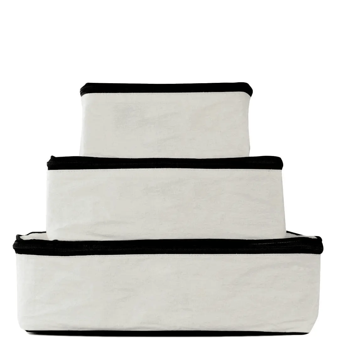 Personalized Packing Cubes, 3-pack – Cream - Glamourous Grace
