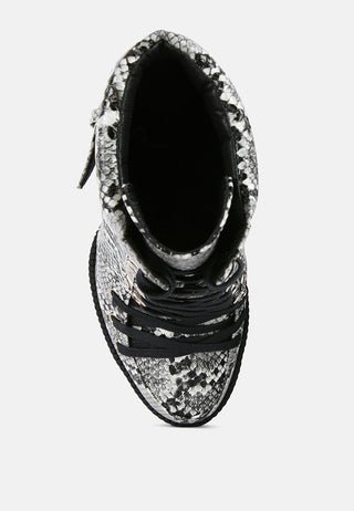 Palmetto Snake Skin Ankle Boots