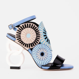 The Parama Blue Leather Ankle Strap Women Sandal - Glamourous Grace